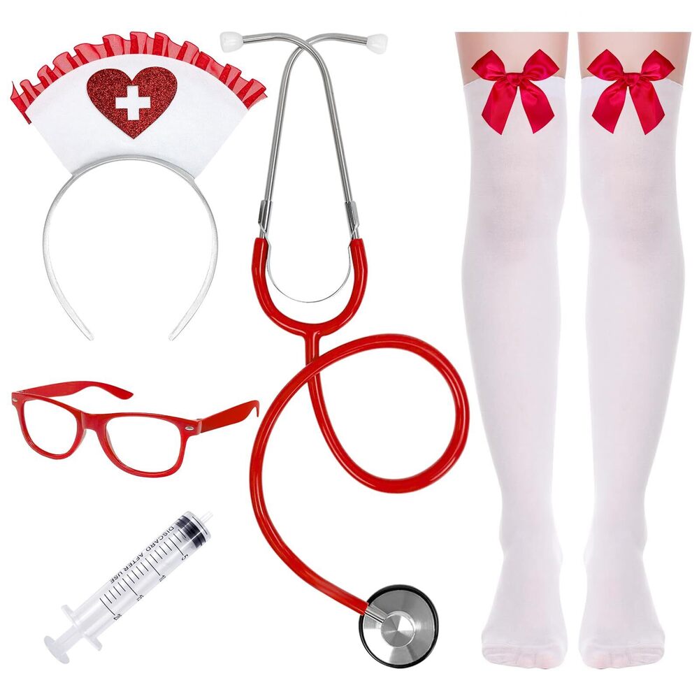 1323 Halloween Nurse Costume Accessory, 3pcs Nurse Headband